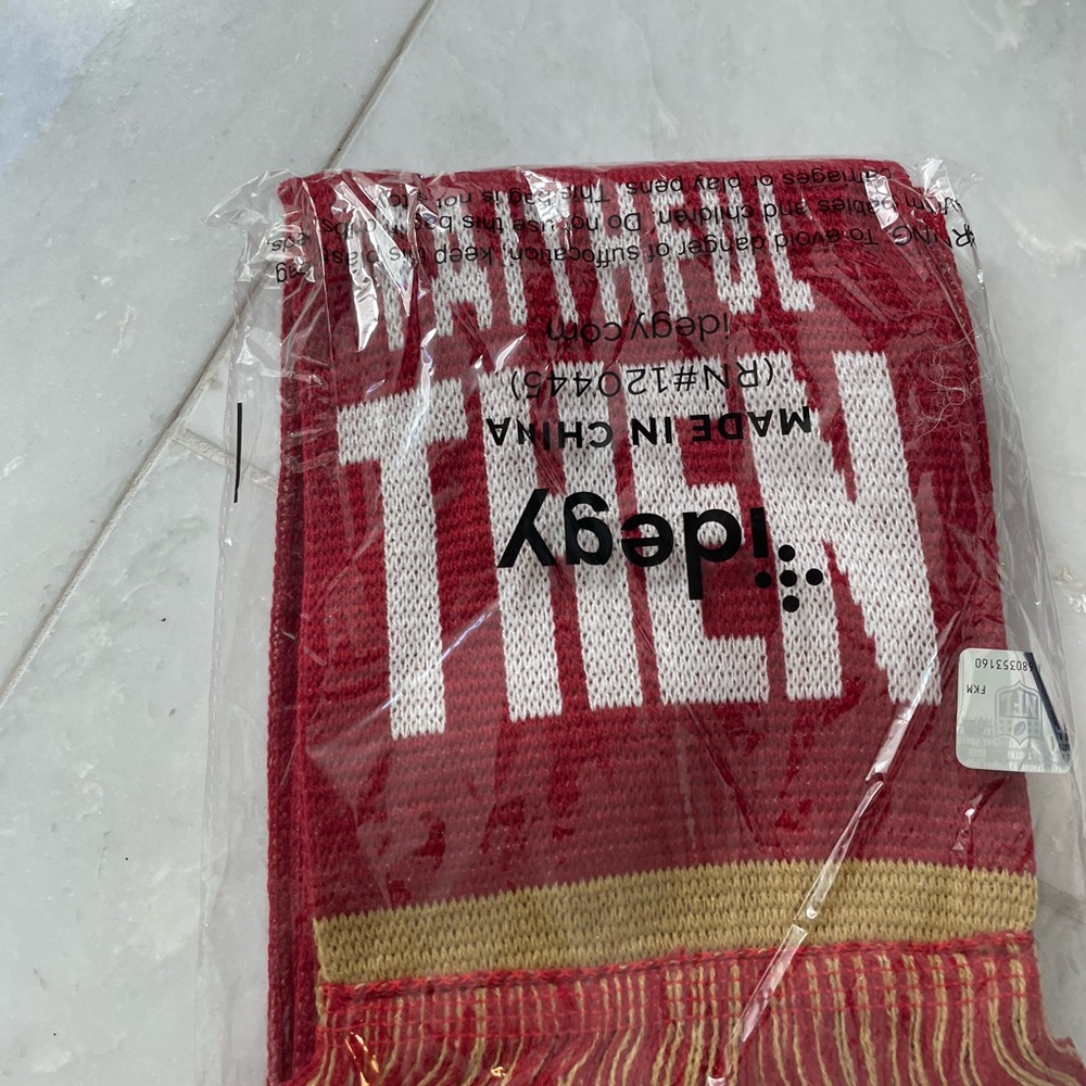 San Francisco 49ers Red and White Scarf